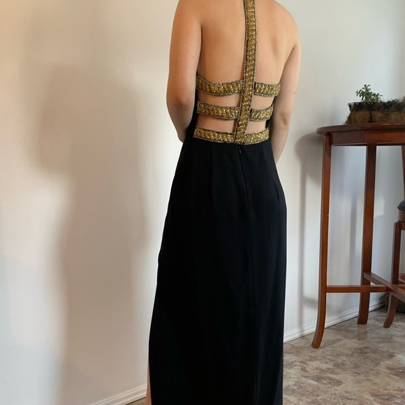 A.J. Bari Vintage Gown with Beaded Straps - Picture 7 of 16